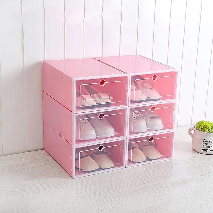 60% OFF - Storage Box & Shoe Box - Transparent shoe box dustproof storage box can be superimposed combination shoe cabinet Clamshell shoe organizer