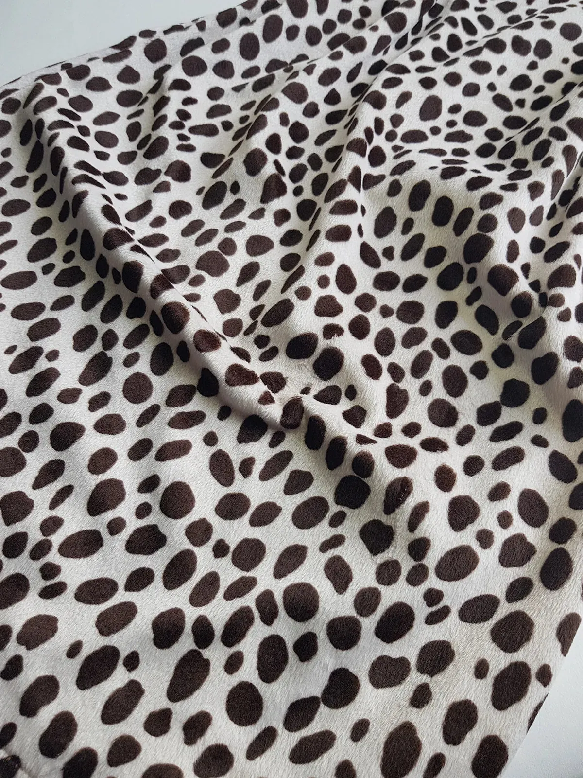 90s Chocolate & Creme Faux Pony Hair Animal Print Mini Dress - Beautifully Soft & Fully Lined in Chocolate