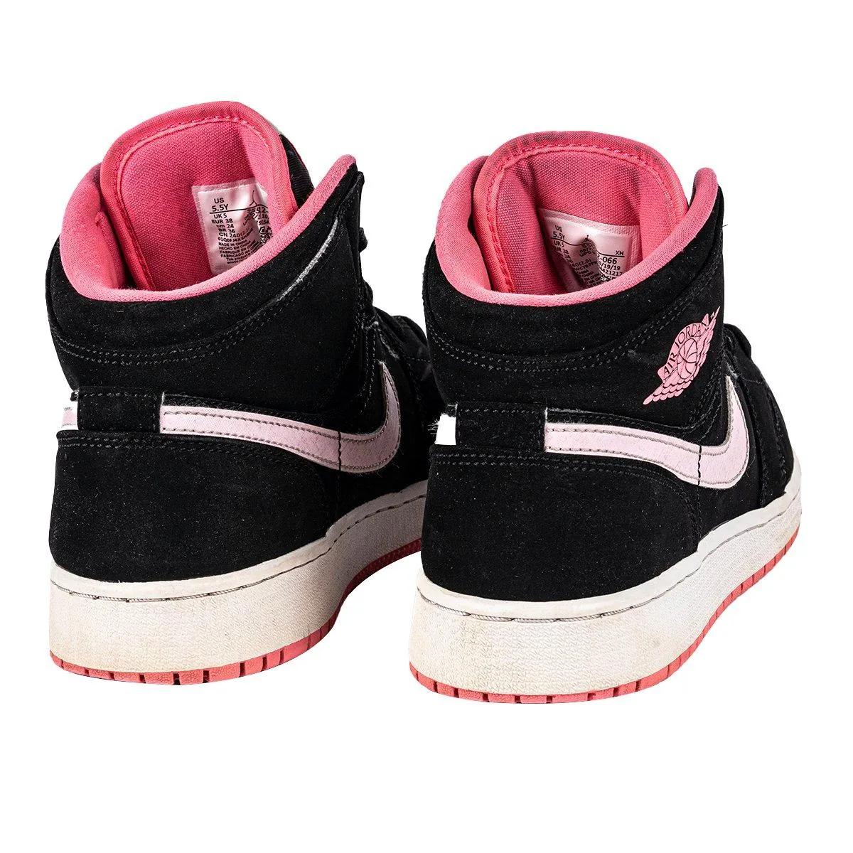 Air Jordan 1 Sneakers Nubuck Leather Black Colour For Kids