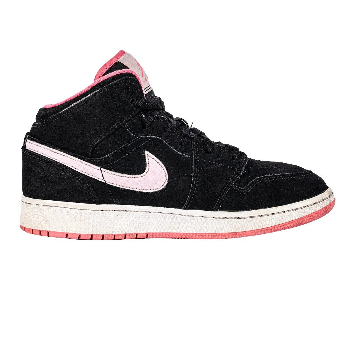 Air Jordan 1 Sneakers Nubuck Leather Black Colour For Kids