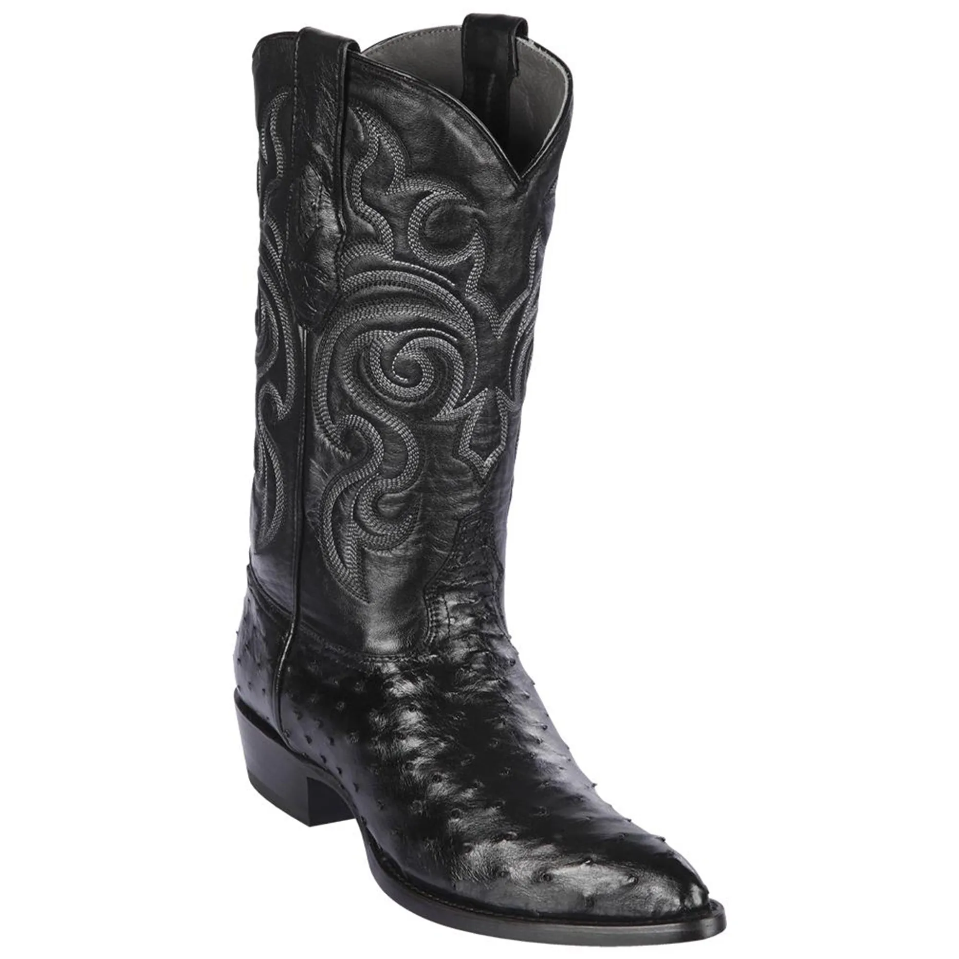 Black Ostrich Cowboy Boots