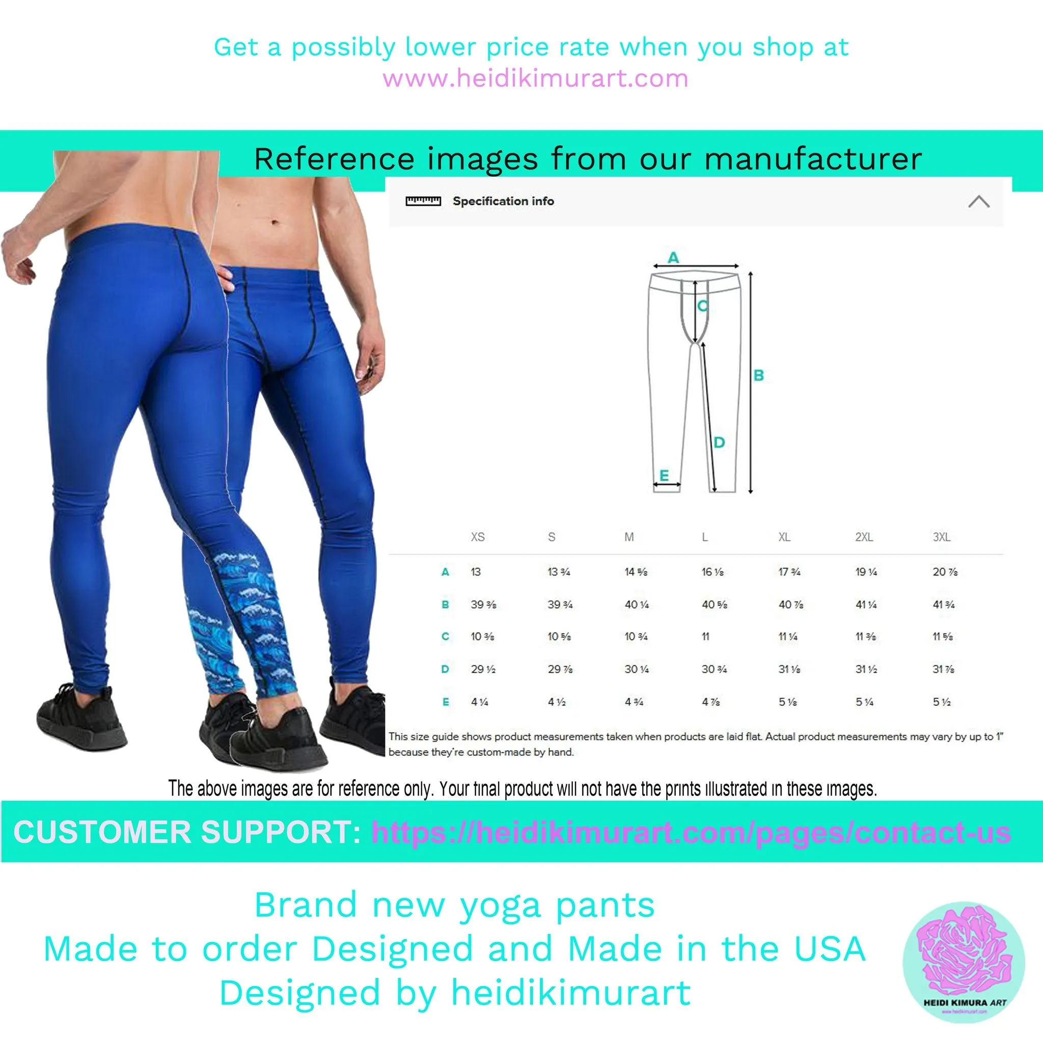 Blue Meshed Men's Leggings, Striped Premium Meggings Compression Running Tights-Made in USA/EU/MX