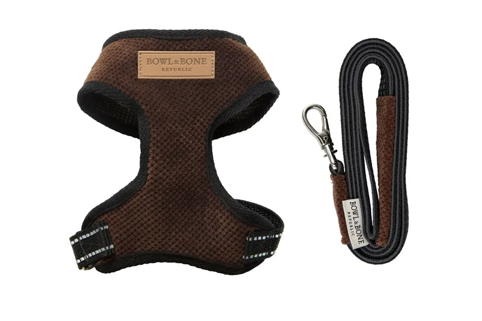 Bowl and Bone Candy Brown Dog Harness