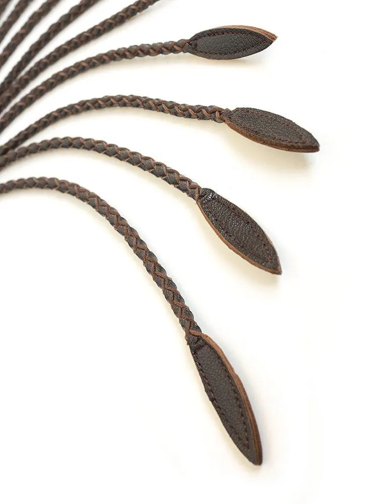 Brown Leather Braided Whip