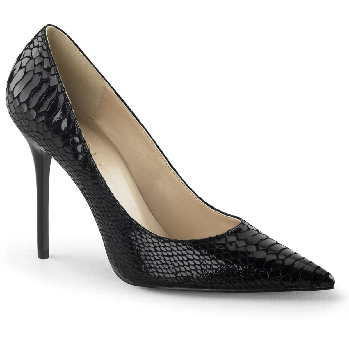 CLASSIQUE-20SP Black Snake-Print Leather