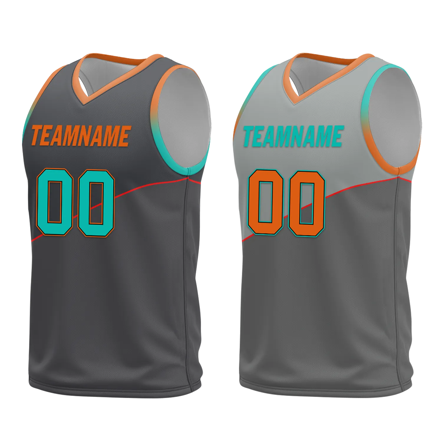 Custom Gray Classic Style Reversible Basketball Uniform Personalized COOLMAX BBJR-D017024