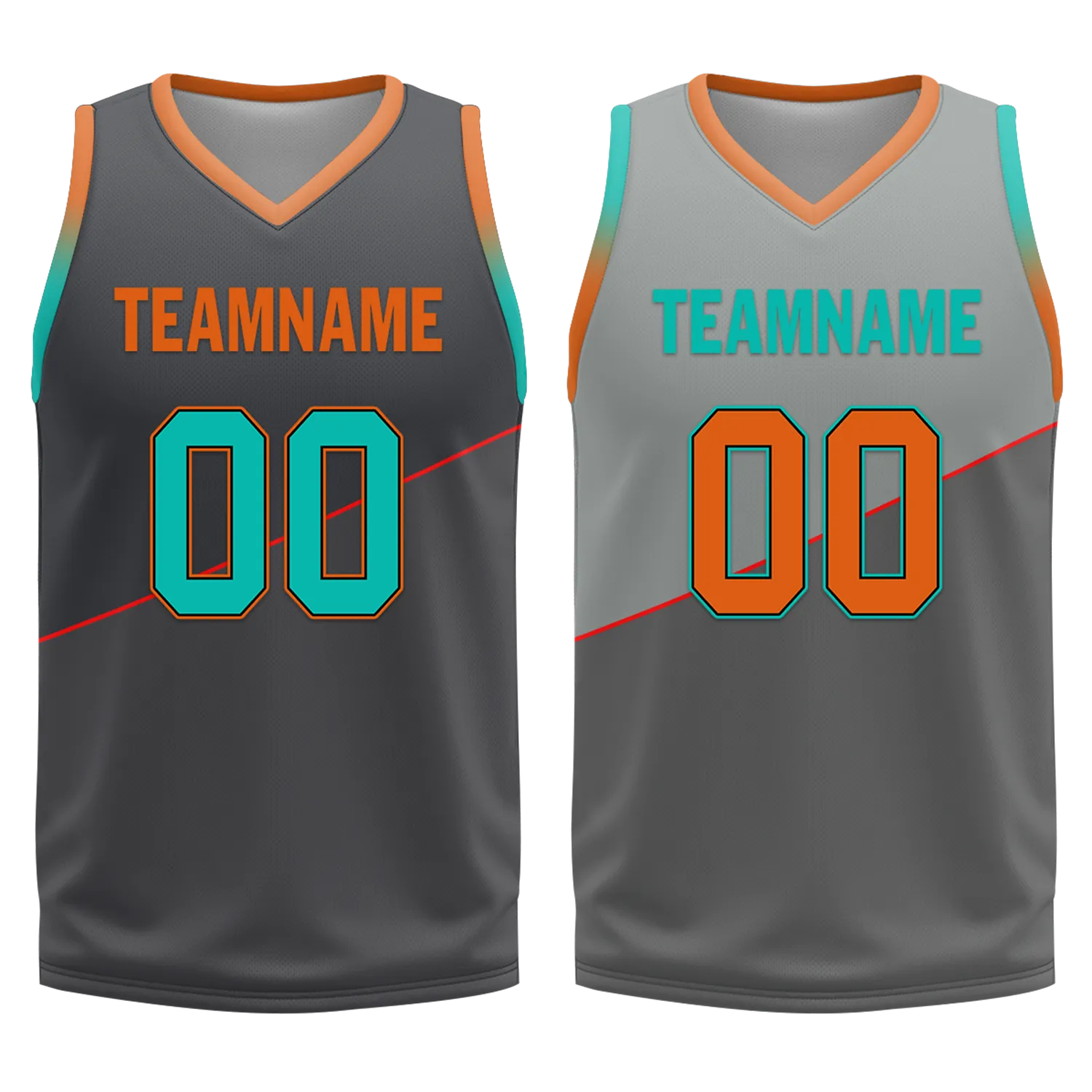 Custom Gray Classic Style Reversible Basketball Uniform Personalized COOLMAX BBJR-D017024