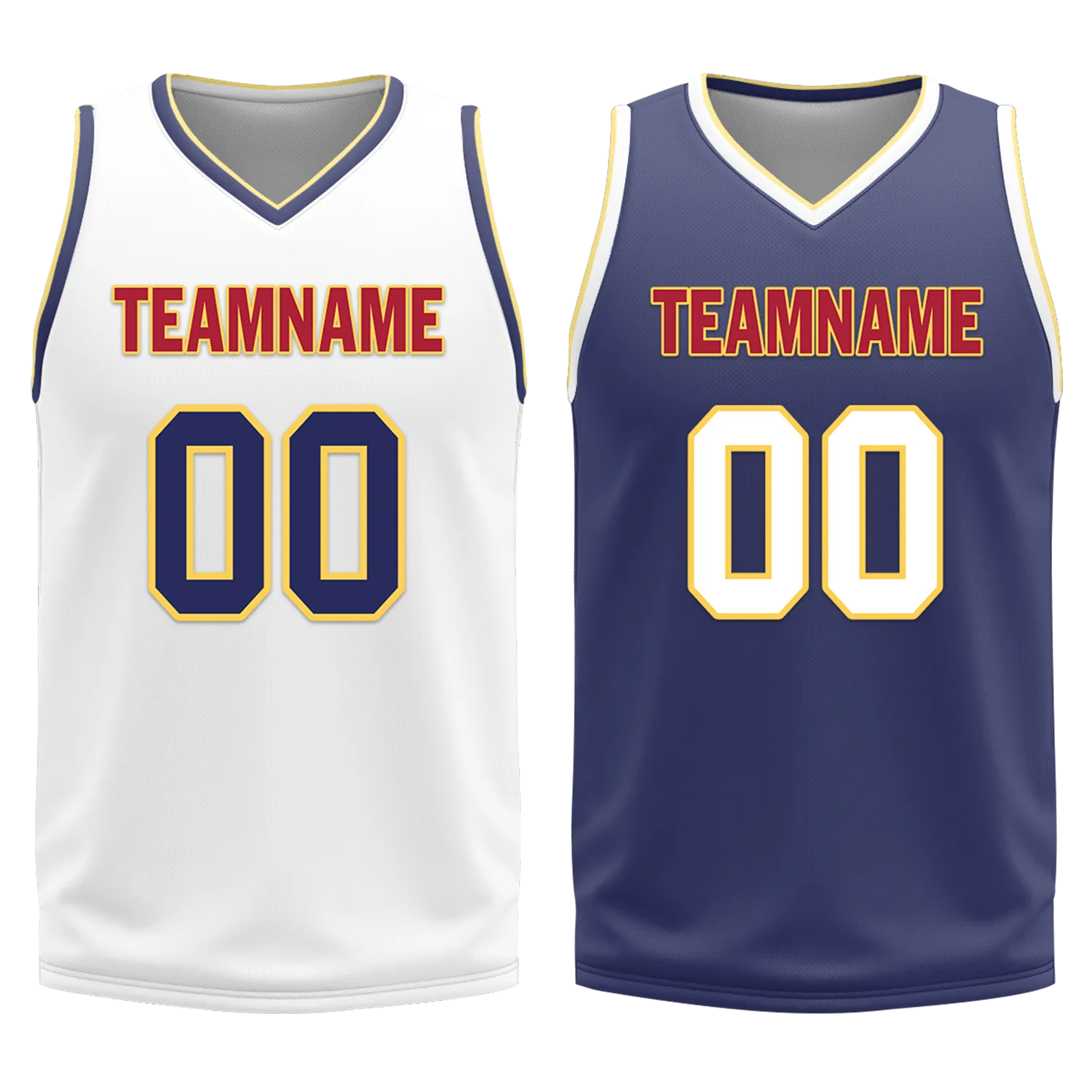 Custom White Blue Classic Style Reversible Basketball Uniform Personalized BBJR-D017030