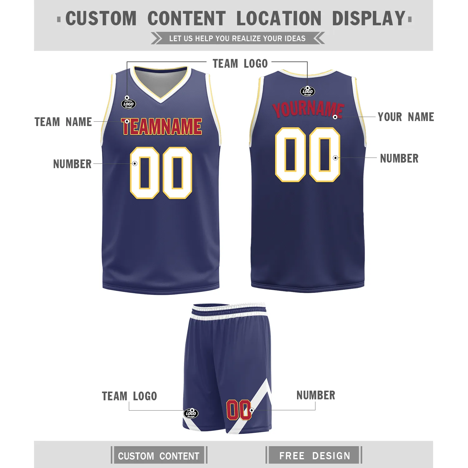 Custom White Blue Classic Style Reversible Basketball Uniform Personalized BBJR-D017030