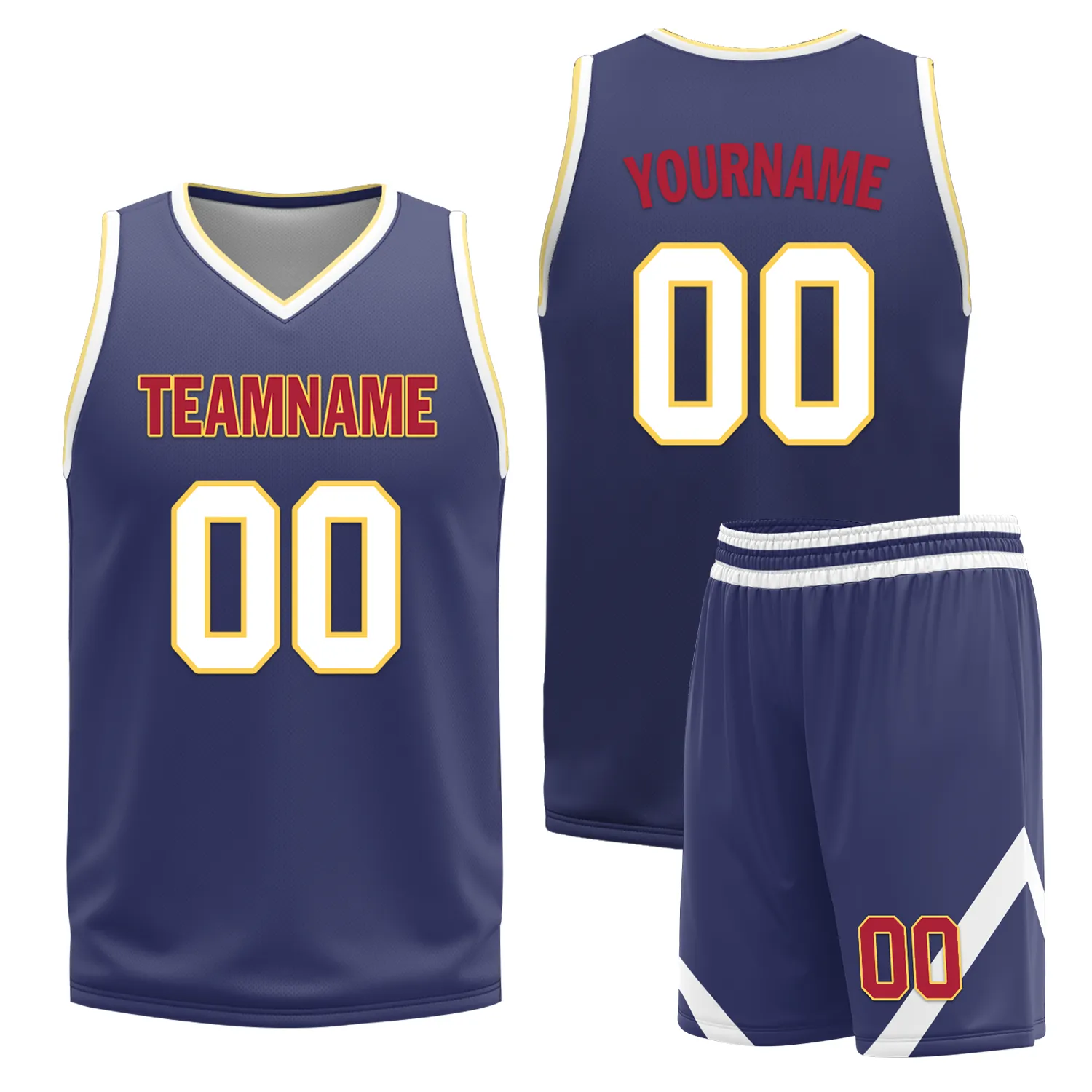 Custom White Blue Classic Style Reversible Basketball Uniform Personalized BBJR-D017030