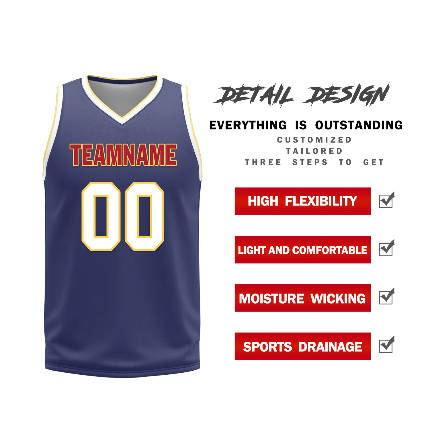 Custom White Blue Classic Style Reversible Basketball Uniform Personalized BBJR-D017030