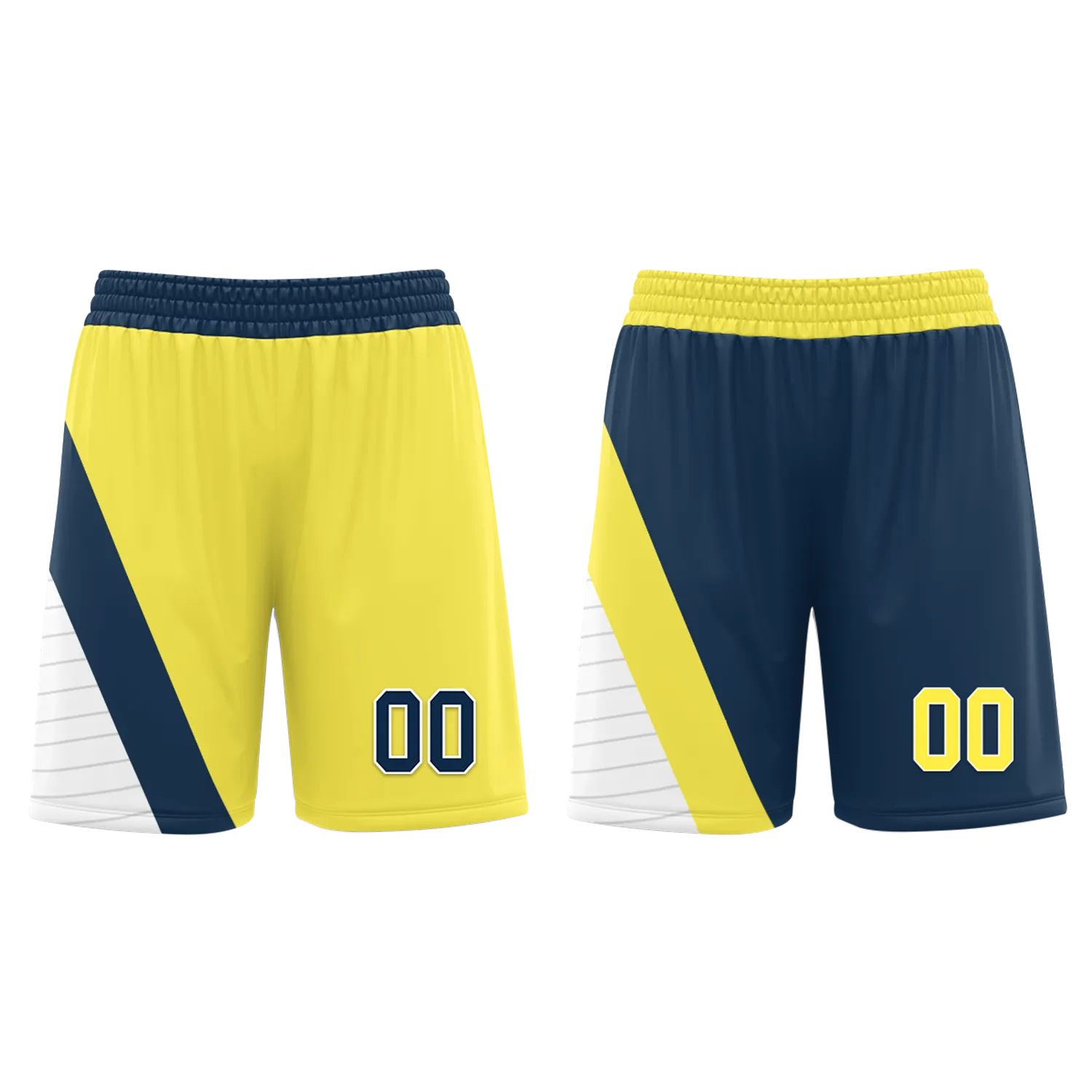 Custom Yellow Blue Classic Style Reversible Basketball Uniform Personalized Ordinary BBJR-D017060