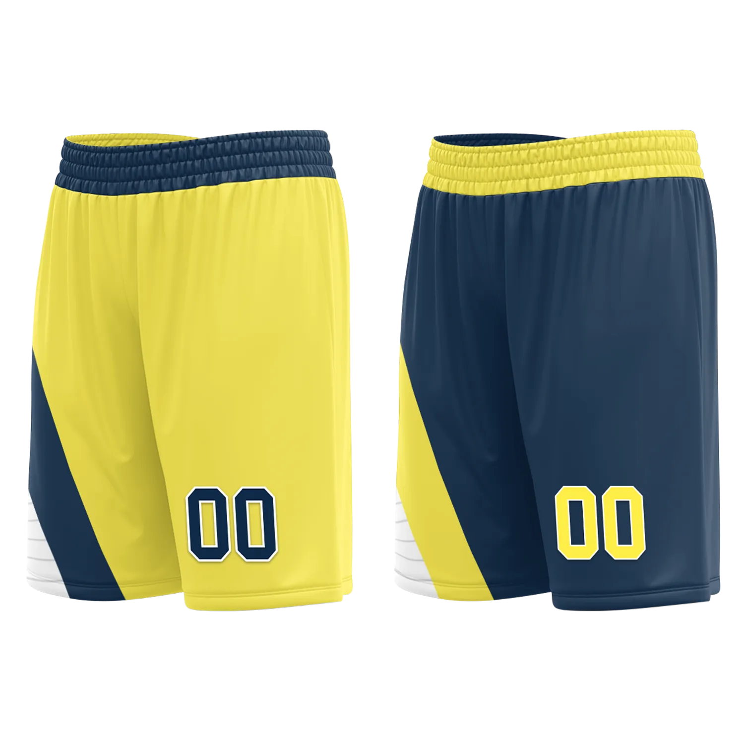 Custom Yellow Blue Classic Style Reversible Basketball Uniform Personalized Ordinary BBJR-D017060