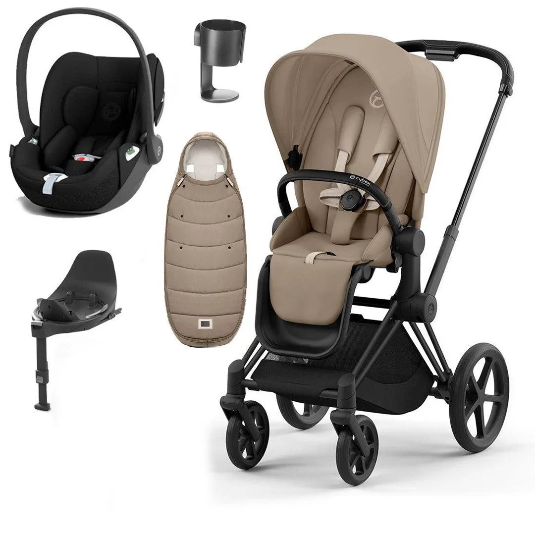 CYBEX Priam Cloud T Ultimate Travel System - Cozy Beige