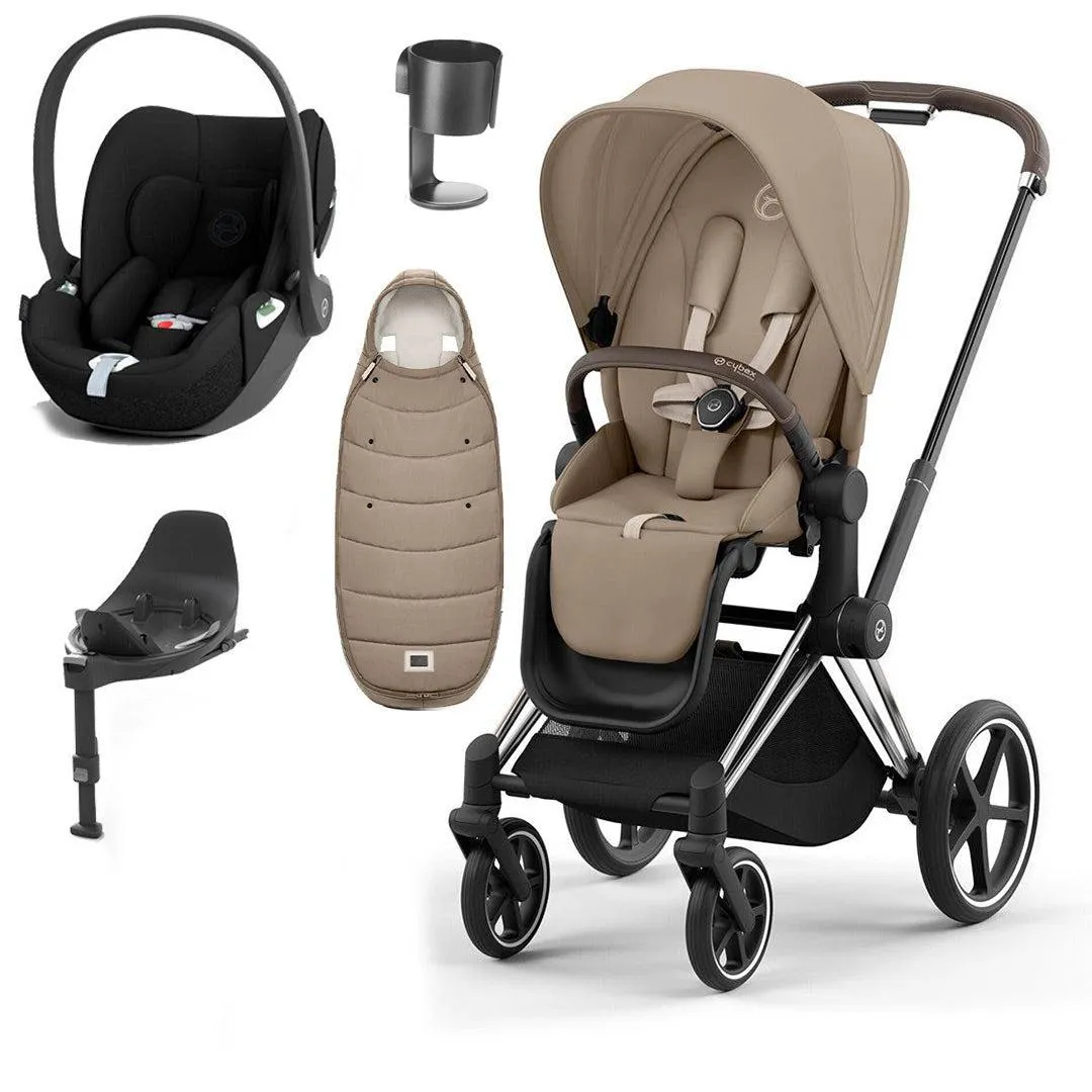 CYBEX Priam Cloud T Ultimate Travel System - Cozy Beige