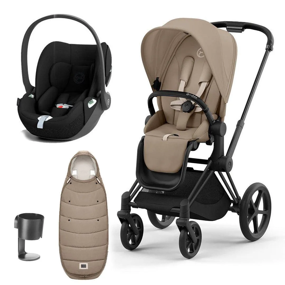 CYBEX Priam Cloud T Ultimate Travel System - Cozy Beige