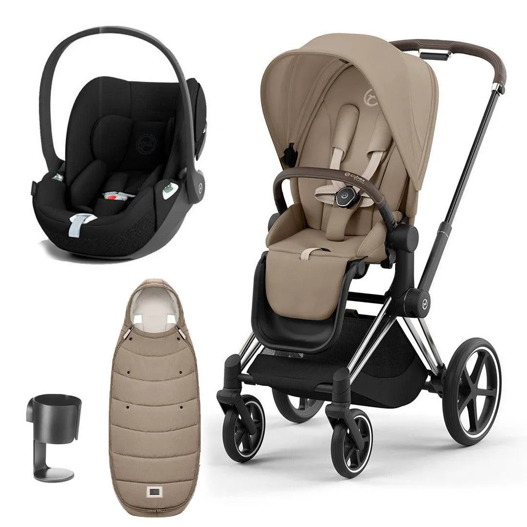 CYBEX Priam Cloud T Ultimate Travel System - Cozy Beige