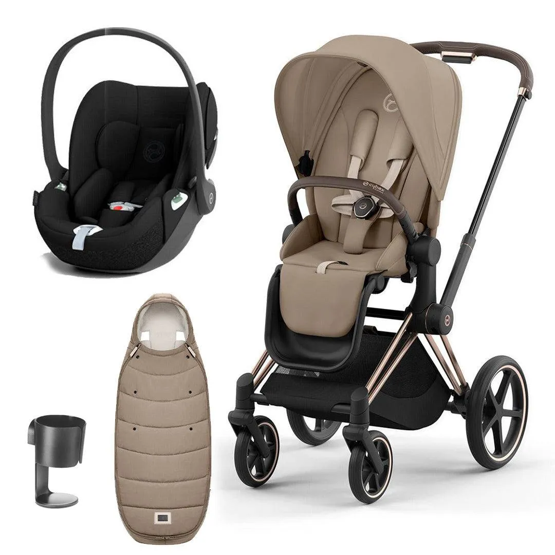 CYBEX Priam Cloud T Ultimate Travel System - Cozy Beige