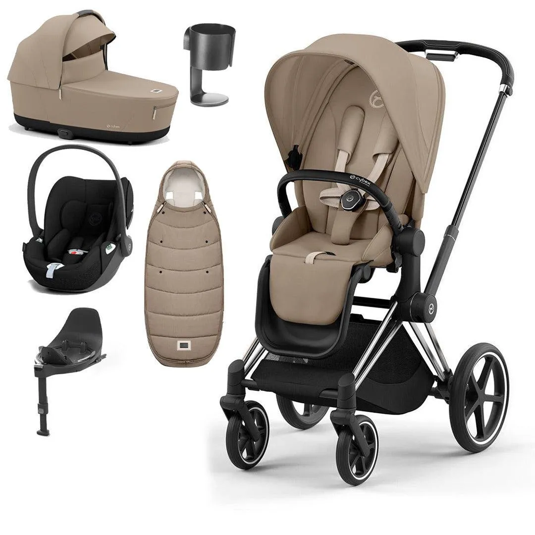 CYBEX Priam Cloud T Ultimate Travel System - Cozy Beige