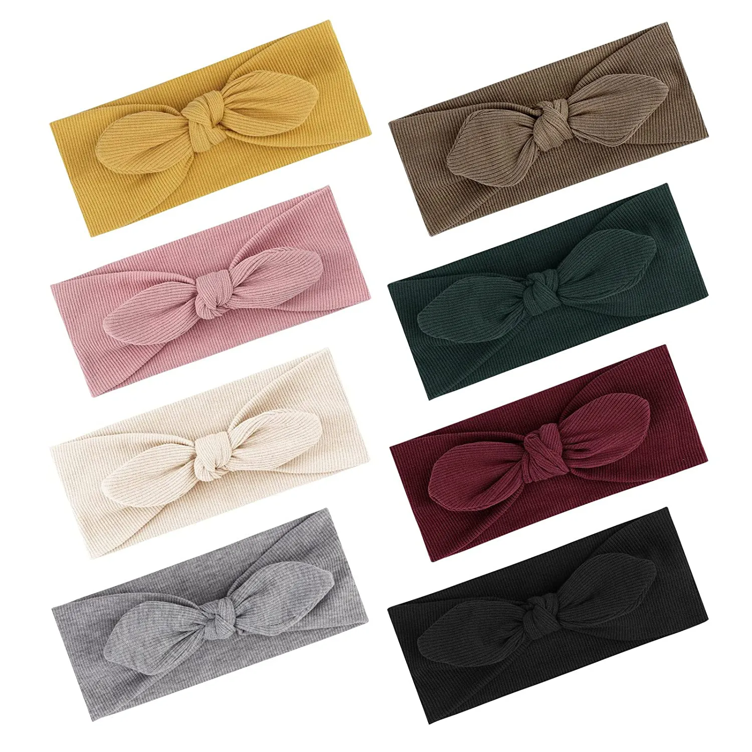 DRESHOW 8 Pack Make up Headbands for Women Knit Vintage Cross Elastic Head Wrap Hair Accessories