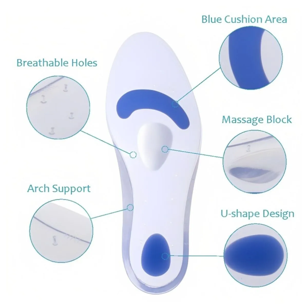 Foot Sole Silicone White