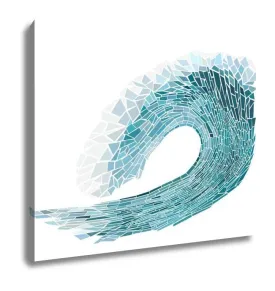 Gallery Wrapped Canvas, Illustration Mosaic Of Wave With Foam