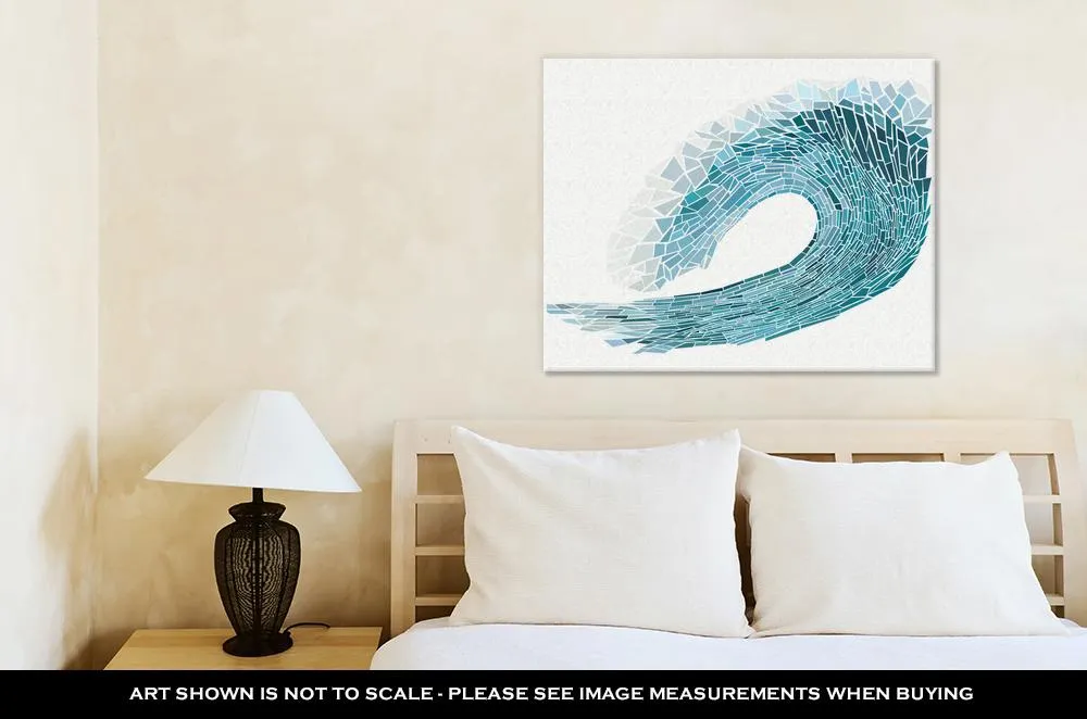 Gallery Wrapped Canvas, Illustration Mosaic Of Wave With Foam