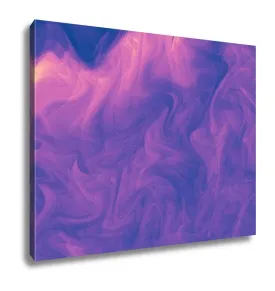 Gallery Wrapped Canvas, Lowkey Purple Pink Modern Abstract Fractal Art Dark Illustration With A Chaotic