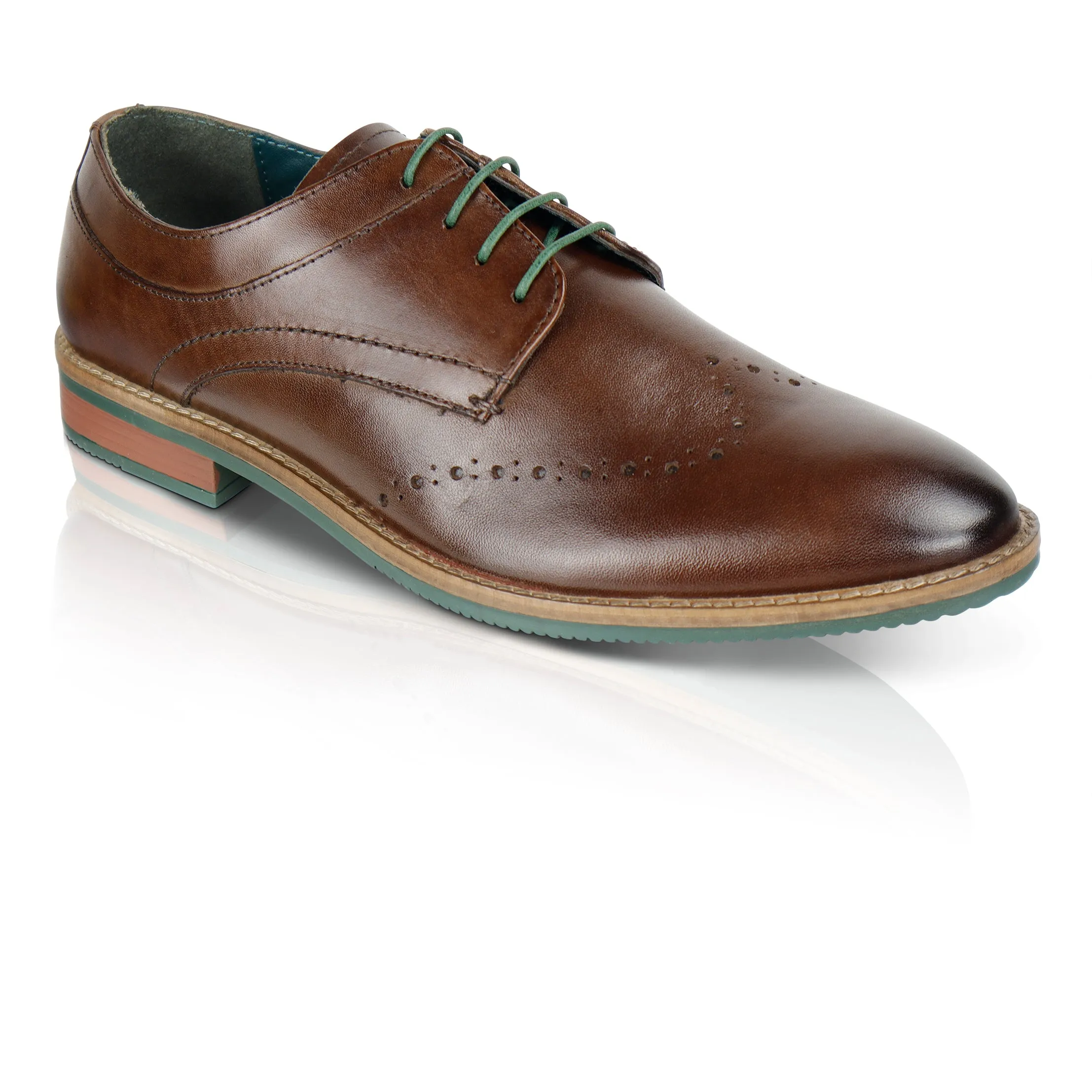 Herbie Leather Brogue Shoe  - Brown