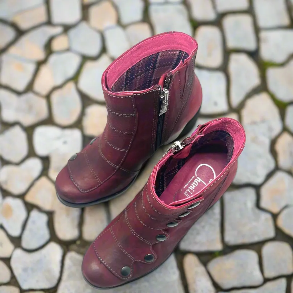 Jour - Cranberry/Grey- Ankle Boot