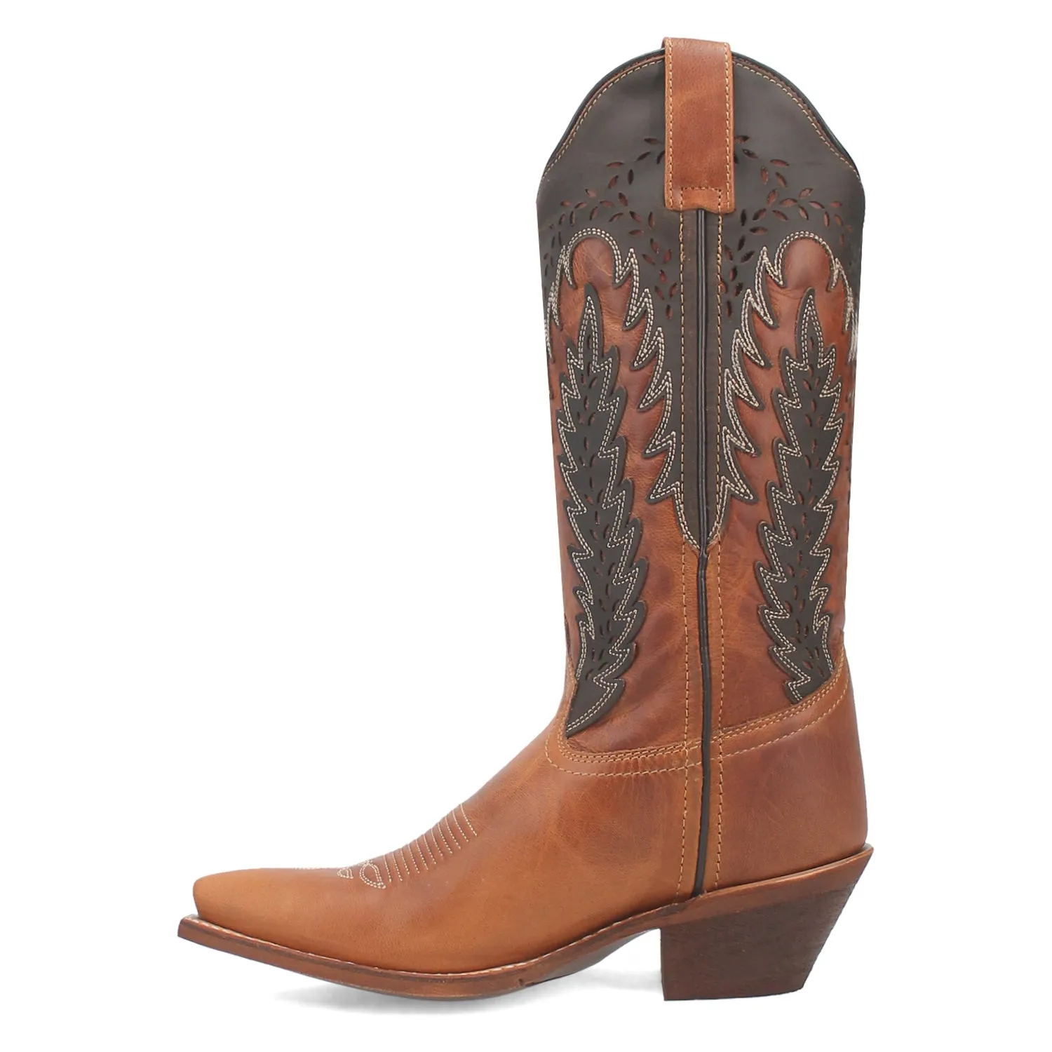 Laredo Womens Farah Honey Leather Cowboy Boots 8 M