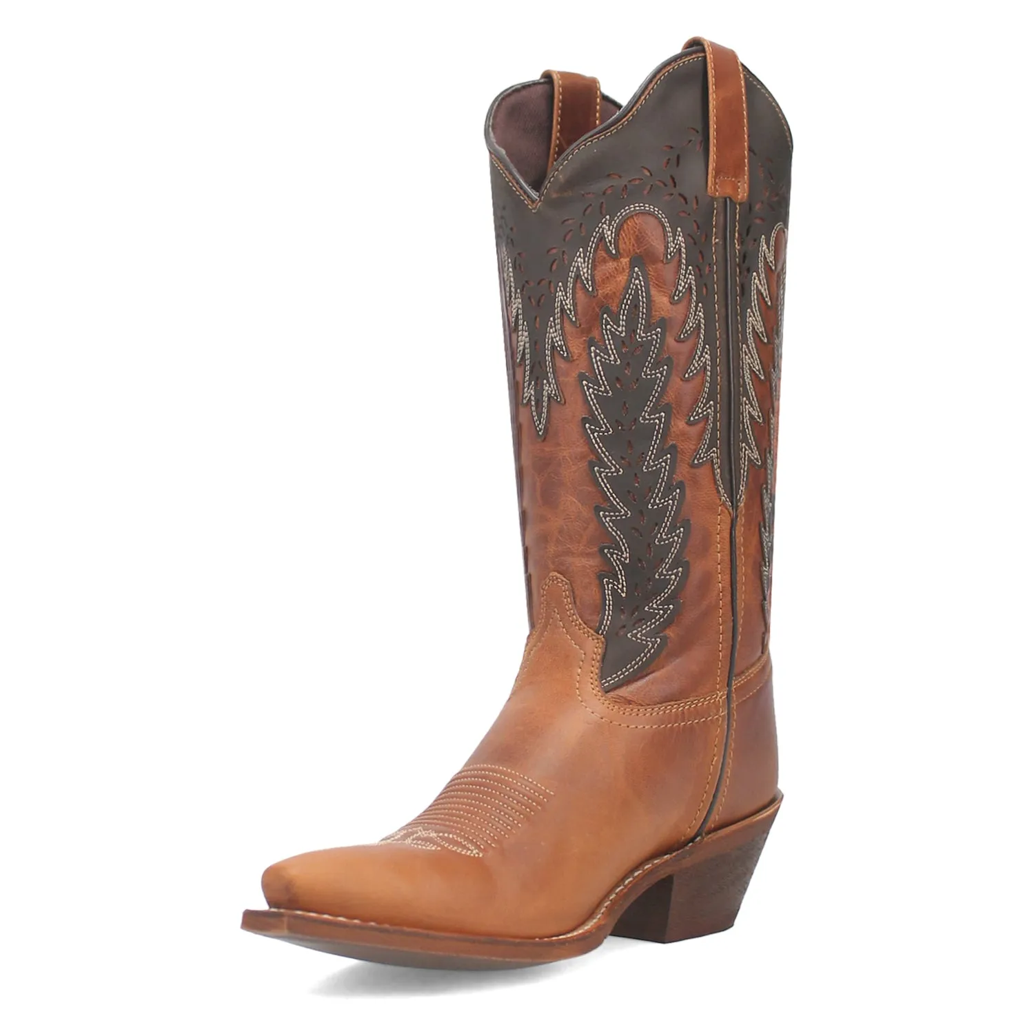 Laredo Womens Farah Honey Leather Cowboy Boots 8 M