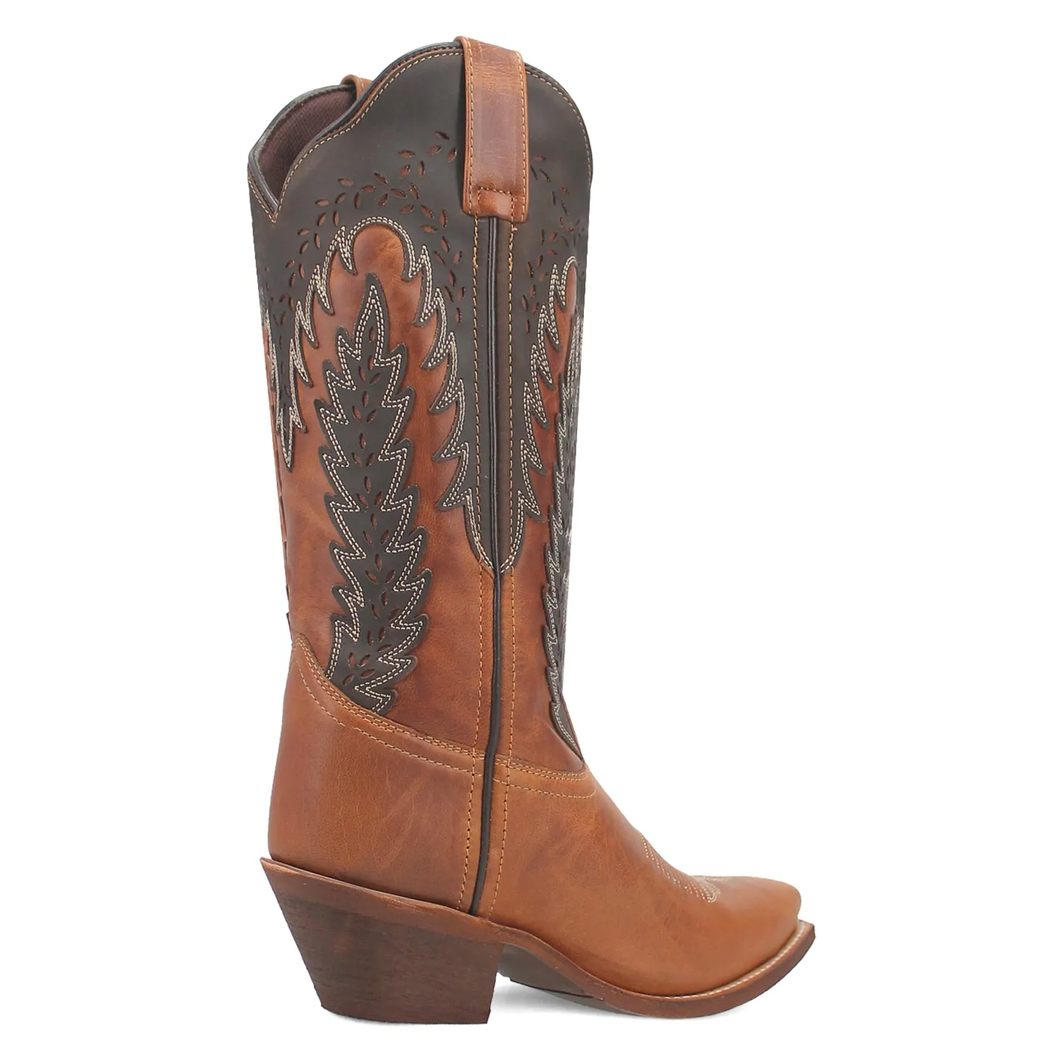 Laredo Womens Farah Honey Leather Cowboy Boots 8 M