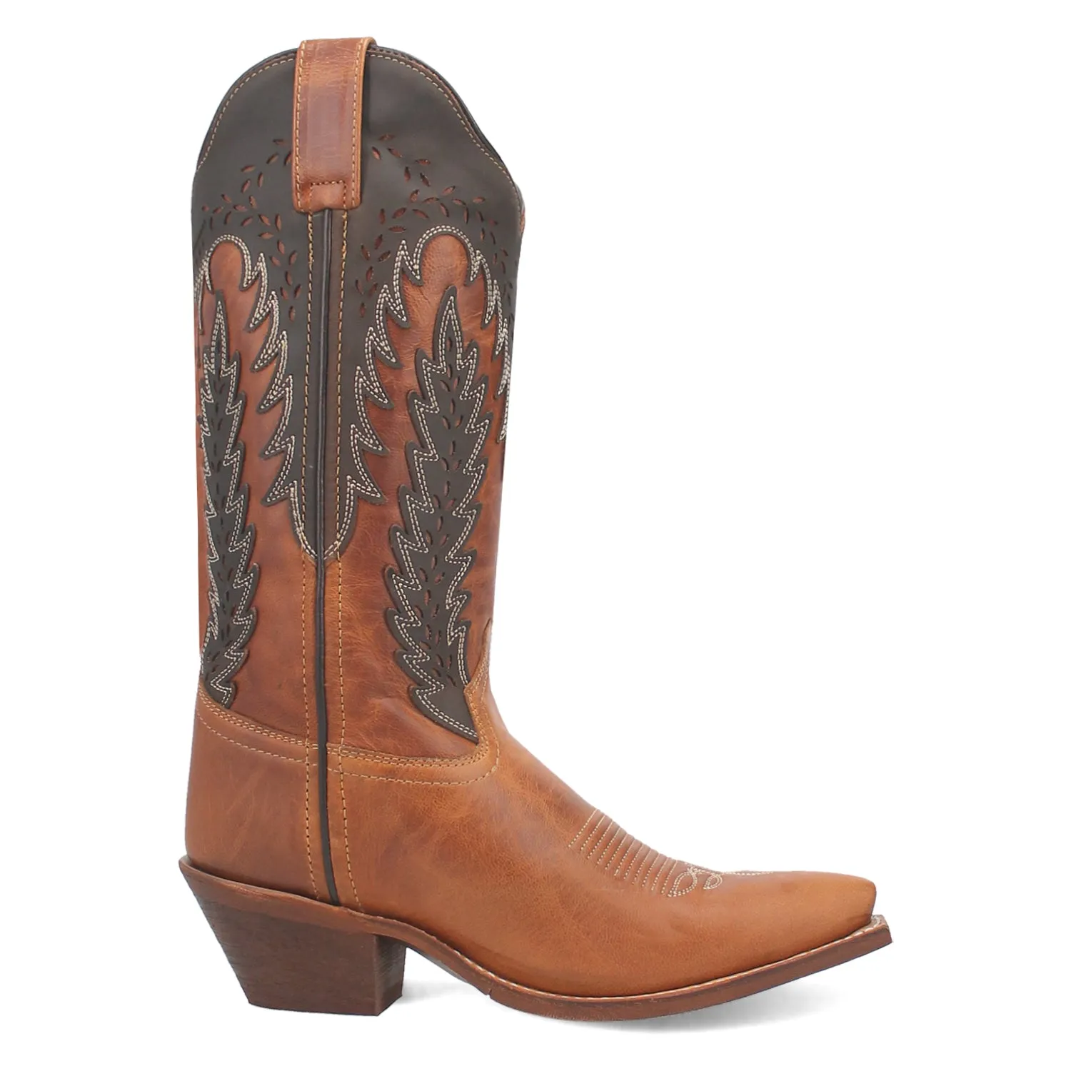 Laredo Womens Farah Honey Leather Cowboy Boots 8 M