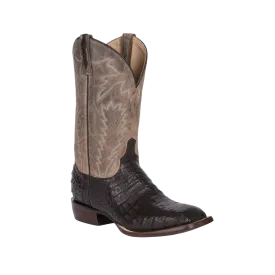 Lucchese Men's Caiman Belly Goat Western Chocolate Boots