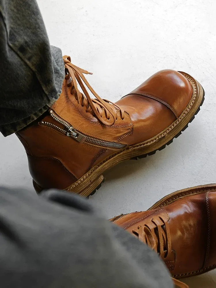 Men's Washed Zip Jump Boots