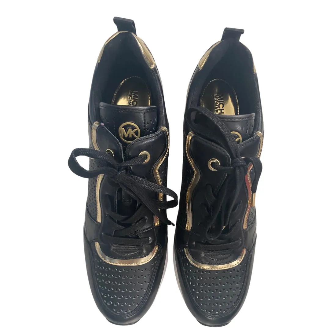 MICHAEL KORS Crista Trainers Runners Sneakers Black Gold SIZE  41