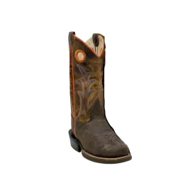 Old West Kid's Bullhide Orange Brown Boots