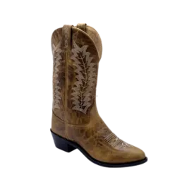 Old West Men's Western Burnt Tan Leather Cowboy Boots