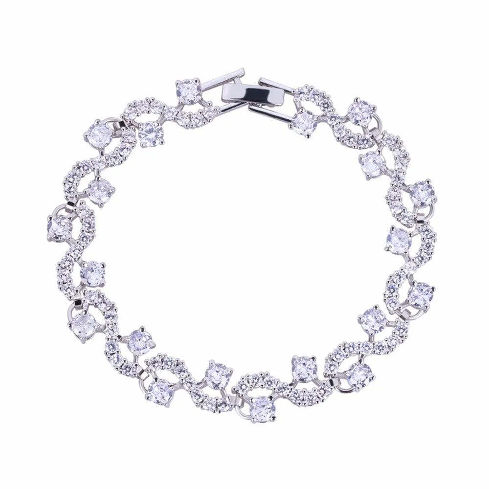 Tennis Bracelet for Women with Round Cut White Diamond Cubic Zirconia