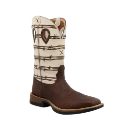 Twisted X Men's  Brown Elephant Print & Bone Boot