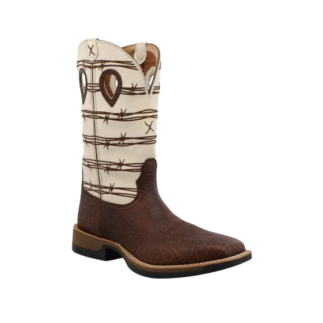 Twisted X Men's  Brown Elephant Print & Bone Boot