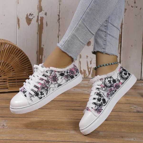 Wenkouban - Halloween Yellow Casual Daily Patchwork Printing Round Comfortable Shoes