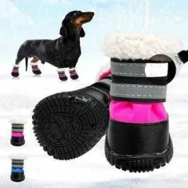 Winter Elegance Dog Snow Boots: Snug & Stylish for Winter Walks!